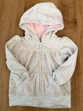 Carter's Light Gray Hooded Zip Sweatshirt